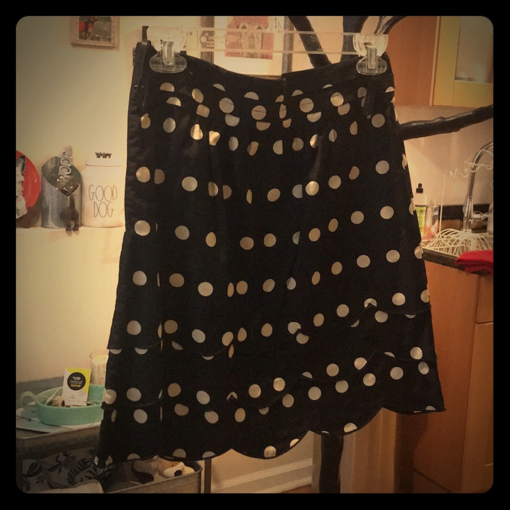 Anthropologie Black and white polka dot skirt